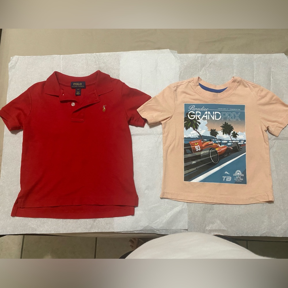 Ralph Lauren Peach Grand Prix Graphic Tee